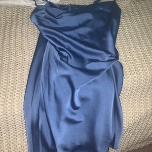 Blue silk dress